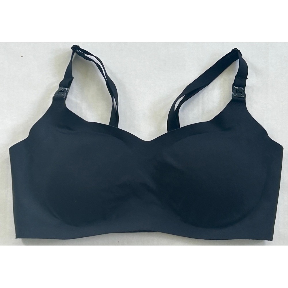 KINDRED BRAVELY® Size LARGE Adjustable Black Nursing Bra Removable Pads